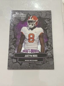 2021 Justyn Ross Wild Card Beleuchtung NIL Draft Driven Lila Rookie C12 - Bild 1 von 2