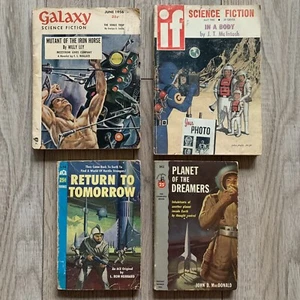 Lot 4 VTG Science Fiction Magazines Books 1950s 1960 Sci-Fi Return to Tomorrow - Picture 1 of 24