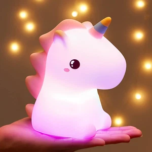 Unicorn Night Light, 16 Colors, Rechargeable Silicone Lamp for Kids - Picture 1 of 12