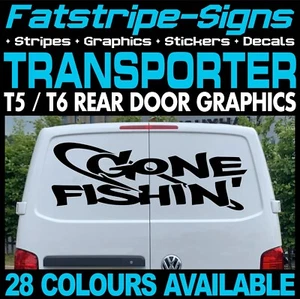 to fit VW TRANSPORTER T5 T6 FISH GONE FISHING STICKERS GRAPHICS CAMPER VAN - Picture 1 of 2