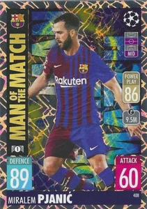 2021-22 TOPPS MATCH ATTAX UEFA MIRALEM PJANIC MAN OF THE MATCH #400 BARCELLONA - Foto 1 di 1