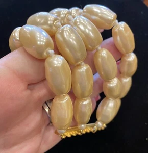 PULSERA DE PERLAS BARROCAS DE CUATRO HILOS FIRMADA KARL LAGERFELD DE COLECCIÓN - Imagen 1 de 8