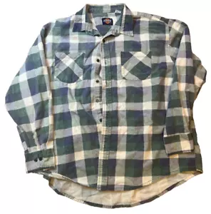 Camicia Dickies VINTAGE uomo XL verde flanella grunge anni 90 lavoro lavoro lavoro sbiadito skater - Foto 1 di 4