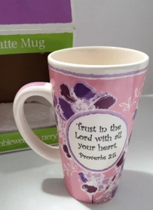 Tumble Weed Pottery - Trust In The Lord - Tall Ceramic Latte Cup - w/Box - NEW - Picture 1 of 4