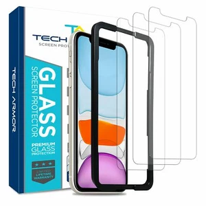 Tech Armor Ballistic Glass Screen Protector for iPhone 11/ iPhone XR 3 - Pack - Picture 1 of 7