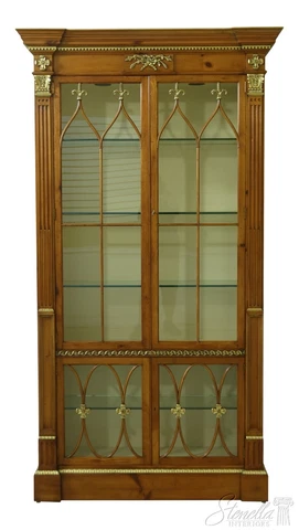 L53523EC: BAKER Classical Pine Curio Display Cabinet w. Gold Gilt Cover