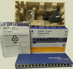 Netgear ProSafe 16 Port Gigabit Switch GS116 mit Netzteil - Bild 1 von 5