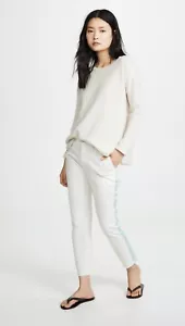 Pantaloni Nili Lotan Jenna guscio d'uovo con tubo nastro verde acqua 2 nuovi con etichette $375 XS - Foto 1 di 9