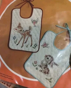 Vintage Paragon Walt Disney Quilted Bibs Bambi & Thumper Cross Stitch Kit 0522B - Picture 1 of 3