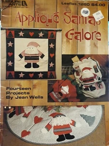 D Applique Santas Galore Leisure Arts Apron Christmas Tree Skirt Stocking Beard - Picture 1 of 8