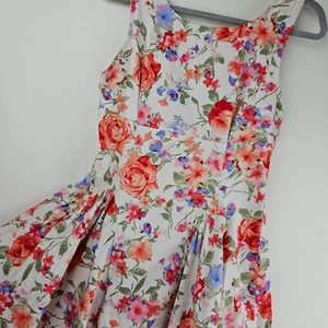 MYSTIC Floral Dress Cottagecore Cotton Summer Sundress Womens M Knee Length - Picture 1 of 13