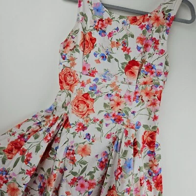 MYSTIC Floral Dress Cottagecore Cotton Summer Sundress Womens M Knee Length - Image 1 of 4