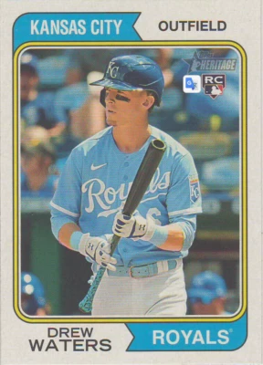 2023 Topps Heritage - #96 Drew Waters (RC) - Kansas City Royals - NM/M - Image 1 of 2