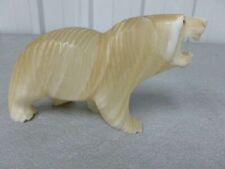 Hand Carved Marble Bear Statue Figure