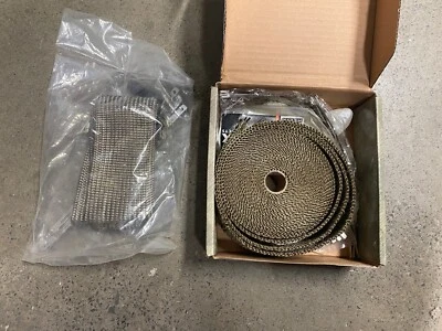 Rolo envoltório térmico de escape de titânio 2"x50' fita protetora térmica de fibra de vidro para motocicleta - Imagem 1 de 4