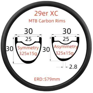 29er 30mm Depth 30mm Wide Super Light XC MTB Carbon Fiebr Rims Hookless/Tubeless - Picture 1 of 8