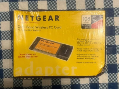 NETGEAR Dual Band Wireless PC Card 32-bit  CardBus WAG511  BRAND NEW SEALED - Image 1 of 3