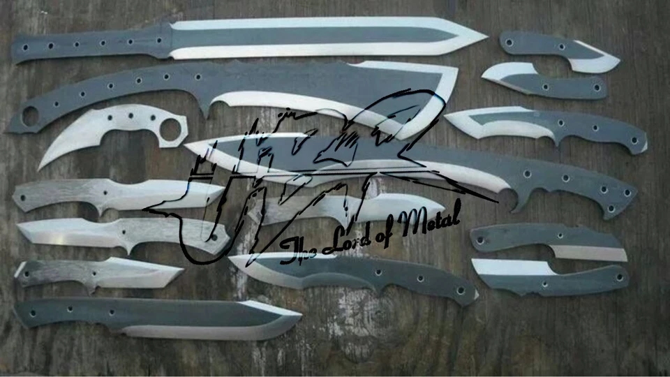 LOT OF 15 CUSTOM HANDMADE HIGH CARBON STEEL BLANK BLADES FOR KNIFE MAKING - Image 1 of 1