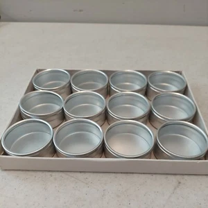 12 2"×1" Tin Cotainers With Clear Covers - Picture 1 of 6