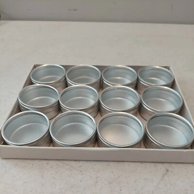 12 2"×1" Tin Cotainers With Clear Covers - Image 1 of 4