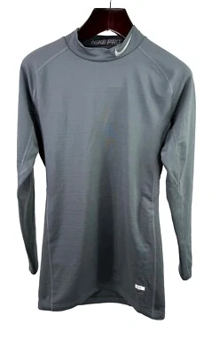 Nike Pro Combat Mock Turtleneck Gray Mens Sz Large Fitted Compression Warm AGX-2 - Image 1 of 4