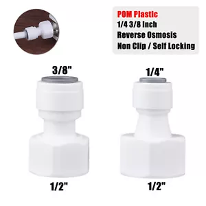 Push Fit Pipe Fittings Female Adapter Striaght RO Unit Fridge Water Filter - Picture 1 of 16