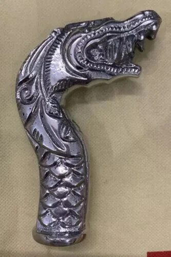 Nuevo mango de cabeza de dragón de diseño de aluminio para bastón de madera mejor artículo de regalo Foto 1 de 4