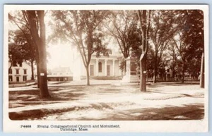 1914 MONUMENTO IGLESIA CONGREGACIONAL EVANGÉLICA UXBRIDGE MASSACHUSETTS POSTAL - Imagen 1 de 2