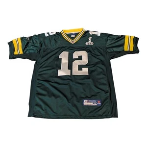 Reebok On Field Green Bay Packers Aaron Rogers #12 Super Bowl XLV Jersey Size 54 - Picture 1 of 8