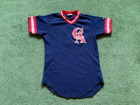 VINTAGE WILSON CALIFORNIA ANGELS #9 BLUE RED MLB BASEBALL JERSEY YOUTH SIZE M Cover