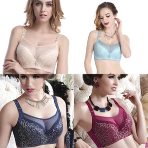Sujetador push up con aros transparente sexy lencería de encaje ropa interior talla grande para mujer - Imagen 1 de 13
