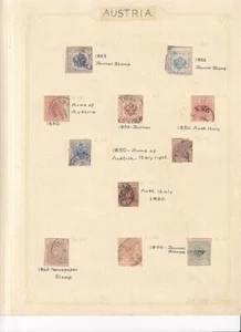 AUSTRIA.... Collection on page 1850-90. 11 used stamps. - Imagen 1 de 1