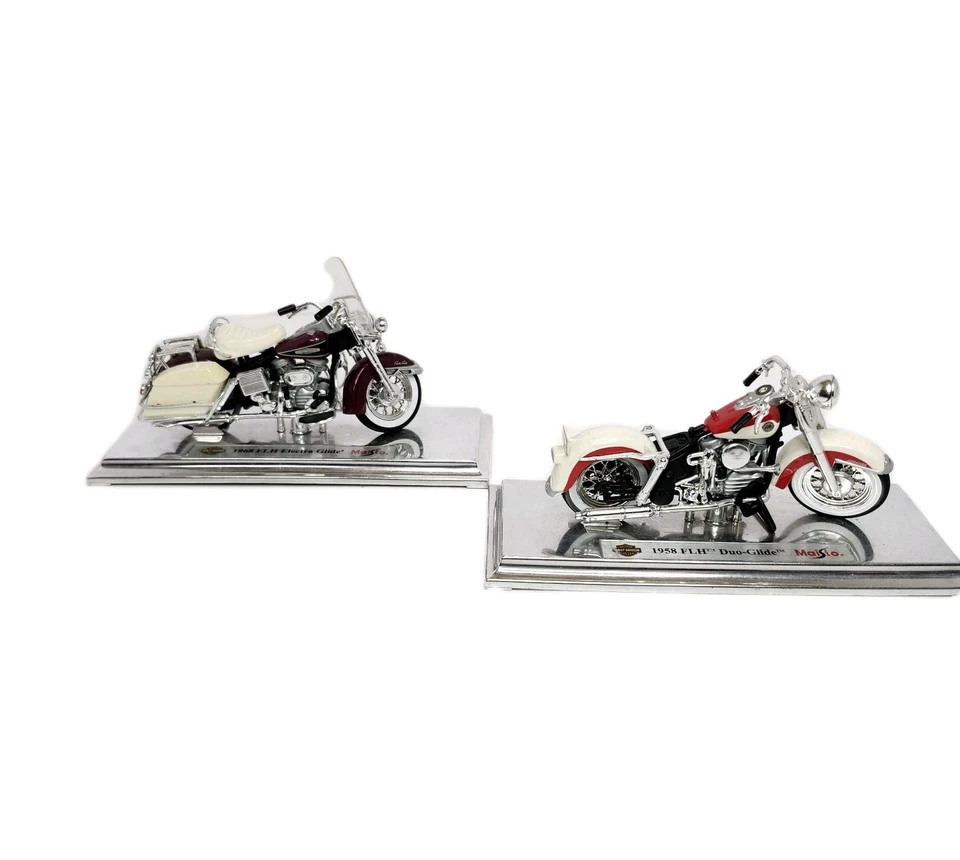 Two Maisto Harley-Davidson Motorcycles Display Model 1958 Duo- Glide 1968 Electr - Image 1 of 4