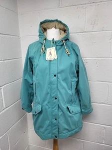 Seasalt Snowdrop Waterproof Coat With Hood. Seaport Blue.Size 18.BNWT.Rrp£140.PW - Picture 1 of 15