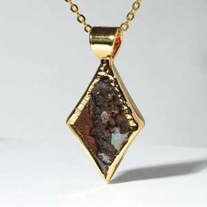Colgante de ópalo de roca australiano vintage "cometa" oro sobre plata de ley - Imagen 1 de 9