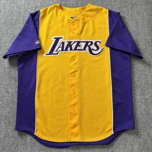 Majestic NBA Los Angeles Lakers Basketball Baseball Jersey Mens XL - Picture 1 of 4