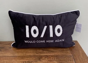 NEXT Beaded Velvet 10/10 Would Come Here Again Cushion 50cms X 30cms - BNWT - Picture 1 of 2