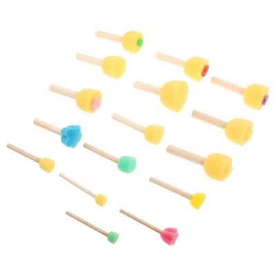  32 pezzi di pennelli in spugna per bambini, timbri in spugna per fai da te, - Image 1 of 4