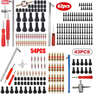 43-65PCS Valve Stem Installation Remover Repair Tool Puller Car Tire Plug Core Foto 1 de 4