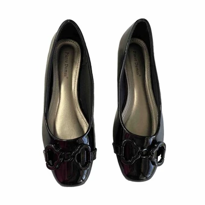 Pierre Dumas Women's Moni 66 Black Faux Patent Flats Slip-On Shoes Size 8M - Image 1 of 4