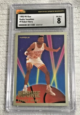 1993-94 FLEER ROOKIE SENSATIONS #9 ROBERT HORRY Rockets CSG 8 - Image 1 of 2