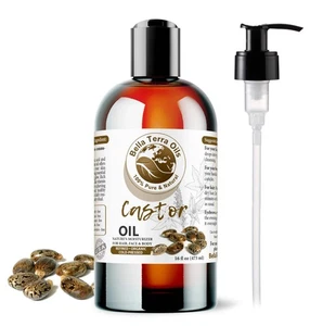 Bio Rizinusöl - 16oz | Premiumqualität, kaltgepresstes Öl für Haut, Haare & DIY - Bild 1 von 8