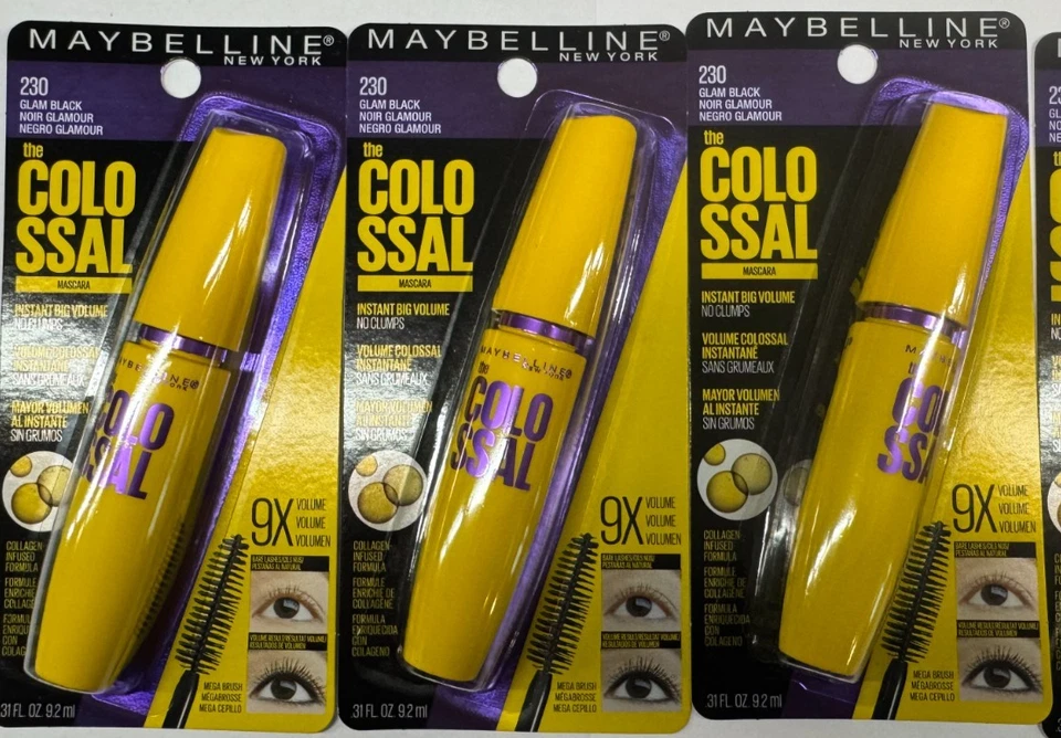 Maybelline Colossal Mascara 230 Glam Black Instant Volume 9x Makeup