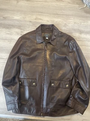 CHAQUETA DE CUERO MARRÓN BUTTERSOFT BANANA REPUBLIC BUTTERSOFT VINTAGE DE 1998 Foto 1 de 4