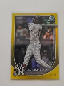 2025 Bowman Chrome Jazz Chisholm Jr. #34 Yellow Refractor 73/75 New York Yankees - Bild 1 von 2