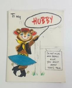 Vintage To My Hubby Hallmark/ Happy Anniversary Card / Die Cut *Written In* - Picture 1 of 12