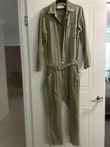 ONE TEASPOON UTILITY KHAKI GREEN DISTRESSED JUMPSUIT SIZE M WORN TWICE - Picture 1 of 11