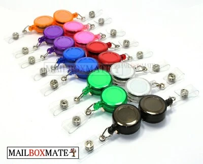 3 ID CARD REELS - RETRACTABLE REEL SKI PASS LANYARD ID HOLDER KEY CHAIN - Image 1 of 4