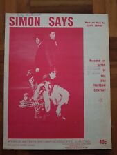 RARE OZ ONLY 1968 SHEET MUSIC - SIMON SAYS by THE 1910 FRUITGUM COMPANY