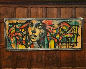 Lucinda Lyons, LARGE Signed Framed Original Charcoal & Oil Painting Abstract Art - Picture 1 of 9